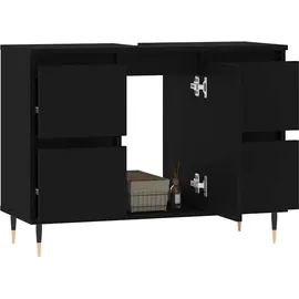 vidaXL Badezimmerschrank 80 x 60 cm Schwarz