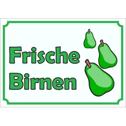 HB-Druck Werbeaufkleber Aufkleber Frische Birnen zu verkaufen A4 (210x297mm)