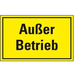 Schild I Maschinen-Hinweisschild Außer Betrieb, gelb/schwarz, Magnetfolie, 300x200mm