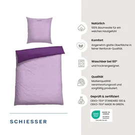 SCHIESSER Doubleface Renforcé helllila/lila 135 x 200 cm + 80 x 80 cm 