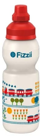 Fizzii Kindertrinkflasche Perlweiß Mini Eisenbahn 330ml