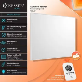 Kesser KESSER® Infrarotheizung Mit Thermostat Infrarotheizkörper Elektroheizung Infrarot Heizung Wandheizung - 28 unterschiedliche Routineprogramme , Heizkörper Heizpaneel
