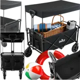 Strandbuggy mit Verdeck, Anhänger, 100kg, schwarz, faltbar, für den Strandurlaub - Schwarz