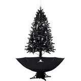 vidaXL Schneiender Weihnachtsbaum mit Schirmfuß Schwarz 190 cm PVC