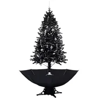 vidaXL Schneiender Weihnachtsbaum mit Schirmfuß Schwarz 190 cm PVC