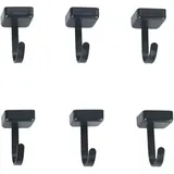 Wenko Jet 6er Set praktische Haken im minimalistischen Industrial-Design für magnetische Flächen Maße je 2,2 x 3,9 x 2,3 cm Schwarz