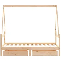 vidaXL Kinderbett mit Schubladen 80 x 160 cm Kiefer massiv braun