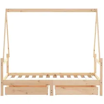 vidaXL Kinderbett mit Schubladen 80 x 160 cm Kiefer massiv braun