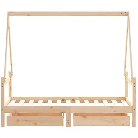 vidaXL Kinderbett mit Schubladen 80 x 160 cm Kiefer massiv braun