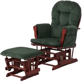 MCW Relaxsessel MCW-C76 Cord 320 g/m2 75 x 100 x 80 cm Grün mit Hocker