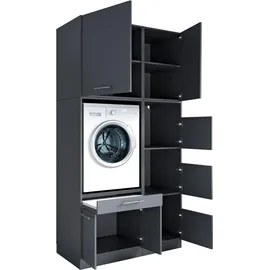 laundreezy Mehrzweckschrank-Set 118 x 238 x 68 cm Grau