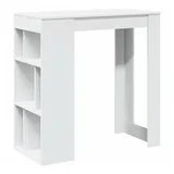 vidaXL Bartisch mit Regal Weiß 102x50x103,5 cm Holzwerkstoff