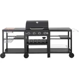 Habitat et Jardin Gasgrill für Outdoorküche 12 kW 4 Brenner schwarz