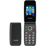 Qubo Seniorenhandy Klapphandy Ohne Vertrag, Großtastenhandy, GSM Flip Mobiltelefon SOS Notruffunktion, Taschenlampe, FM-Radio, 2,4 Zoll Farbdisplay, Schwarz