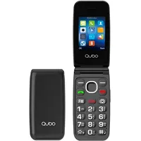 Qubo Seniorenhandy Klapphandy Ohne Vertrag, Großtastenhandy, GSM Flip Mobiltelefon SOS Notruffunktion, Taschenlampe, FM-Radio, 2,4 Zoll Farbdisplay, Schwarz