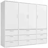 mokebo Kleiderschrank, Weiß, 210x187x58 cm, Schlafzimmer, Kleiderschränke, Drehtürenschränke