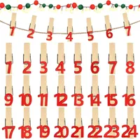 Klammern Adventskalender Zahlen, Adventskalender Klammern 1-24, Holzklammern Adventskalender, Wäscheklammern Adventskalender, Holzklammern Klein, Adventskalender Zahlen Holz für Weihnachtsdekoration