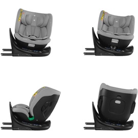 KIKKABOO Kindersitz i-Tour i-Size (40-150 cm) Gruppe 0+/1/2/3, Isofix, drehbar hellgrau