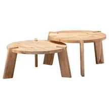 MID.YOU Couchtisch Set Hell Mangoholz 53 x 53 x 32 cm