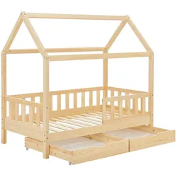 Kinderbett Marli 80 x 160 cm mit Bettkasten - Natur