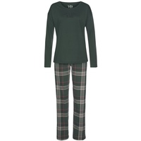 VIVANCE DREAMS Damen Pyjama dunkelgrün-kariert Gr.36/38