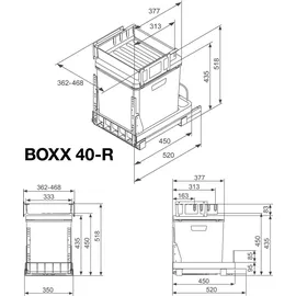 Müllex BOXX40-R 41 l Grau