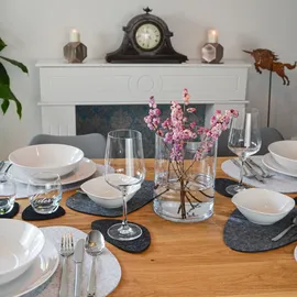 Dune Design DuneDesign Tischset Filz Platzset Untersetzer für 4 Abwaschbar Hitzefest