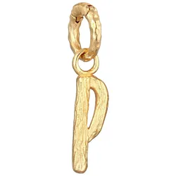 Elli Buchstabe P Organic Look 925 Silber vergoldet Charms & Kettenanhänger   Damen 