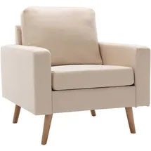 vidaXL Sessel Parlina Polyester 54 x 80 x 71 cm Creme mit Kissen