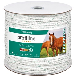 Weidezaun Seil 500m 6mm, 3x0,30 Kupfer + 3x0,3 Niro, weiß-grün 4****