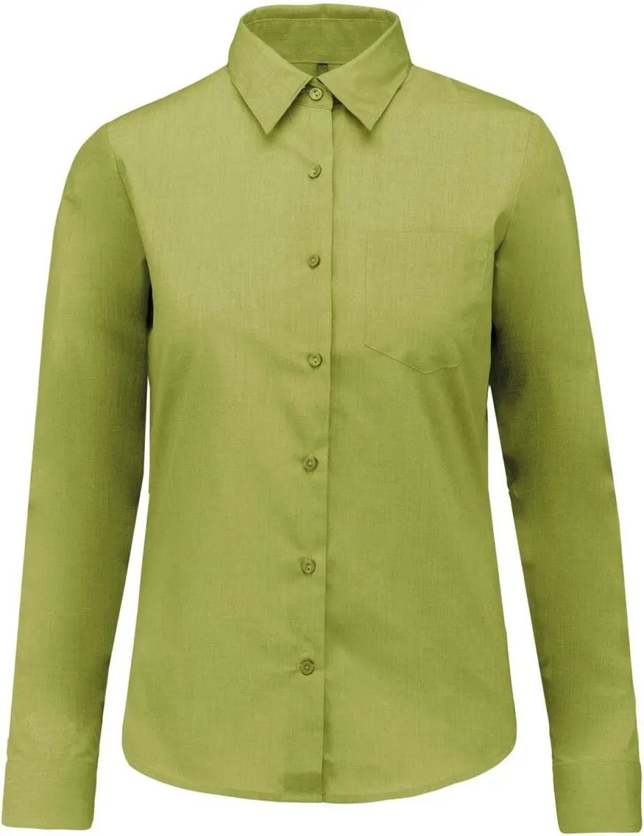 Kariban Damen Popeline Bluse 'Jessica' langarm K549 burnt lime 3XL