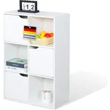 Floordirekt Bücherregal Connecticut 59,6 x 29 x 91 cm Weiß