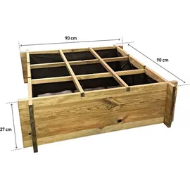 Habitat et Jardin Habitat Garten Hochbeet 90 x 28 x 90 cm Hellbraun