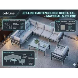 Jet-Line Kreta XXL Loungeset hellgrau