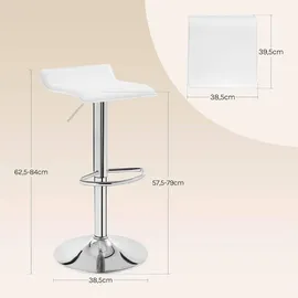 Woltu Barhocker 38,5 x 62 x 39 cm Weiß