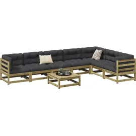 vidaXL Garten-Lounge-Set 8-tlg. Kiefernholz braun