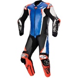 Alpinestars Absolute V2 1-Teiler Motorrad Lederkombi, schwarz-weiss-blau, Größe 52 für Männer