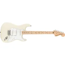 Squier Fender Affinity Series Stratocaster E-Gitarre, Ahorn-Griffbrett, Olympic White