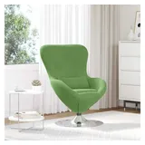 vidaXL Eiersessel Hellgrün Samt 63 x 73 x 90 cm Grün mit Rollen