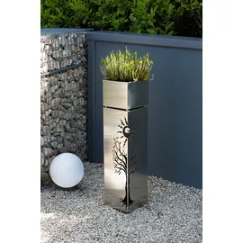Garden Pleasure Pflanzsäule Baum 25 x 25 x 100 cm silber