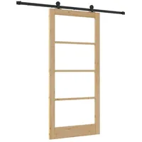 vidaXL Haustür Schiebetür ORKDAL Natürlich und Schwarz 93 x 202 cm (1-St) schwarz