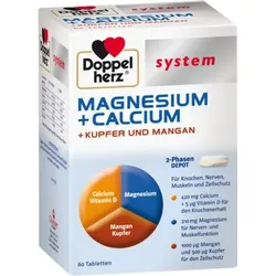 Doppelherz system MAGNESIUM +CALCIUM + KUPFER UND MANGAN 60 St Tabletten