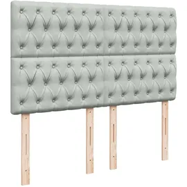 vidaXL Boxspringbett 140 x 200 cm Hellgrau