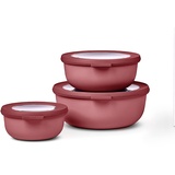 Mepal - Multischale Cirqula Round Set 3-teilig - Vorratsdosen mit Deckel - Geignet als Aufbewahrungsbox, Kuhlschrank, Gefrierschrank & Mikrowellengeschirr - 350 ml, 750 ml & 1250 ml - Vivid Mauve