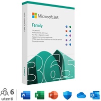 Microsoft 365 Family | 12 Monate, bis zu 6 Nutzer | Word, Excel, PowerPoint | 1TB OneDrive Cloudspeicher | PCs/Macs & mobile Geräte | Italienisch Box