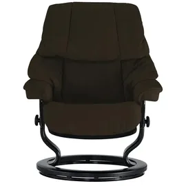 Stressless Relaxsessel Reno Leder 79 x 108 x 75 cm Braun mit Hocker