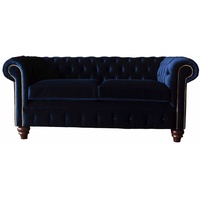 JVmoebel Chesterfield-Sofa, Chesterfield Sofa 3 Sitzer klassisch Design Wohnzimmer Sofas blau