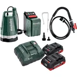 Metabo Metabo, TPF 18 LTX 2200 Akku Tauch- und Regenfasspumpe 18 V 2200 l/h + 2x LiHD Akku 4,0 Ah + Ladegerät