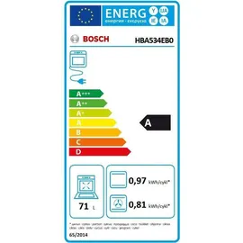 Bosch Backofen HBA534EB0 mit Gaskochfeld PNP6B6B90 - autark, 60cm -