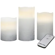 X4-LIFE 701976 LED-Echtwachskerze 3er Set mit Fernbedienung